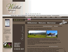 Tablet Screenshot of hotel-waldlust.com